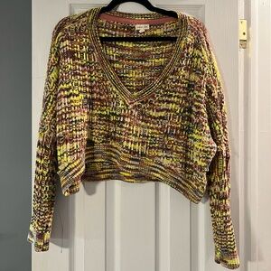 Urban Outfitters, Cropped Multi-Colored Sweater, Size XS